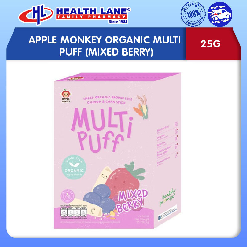 APPLE MONKEY ORGANIC MULTI PUFF (MIXED BERRY, 25G)